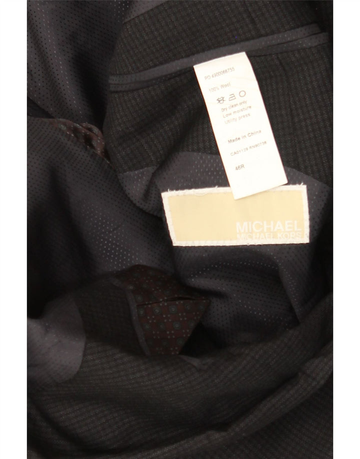 MICHAEL KORS Ανδρικό σακάκι σακάκι με 2 κουμπιά UK 46 3XL μαύρο μαλλί