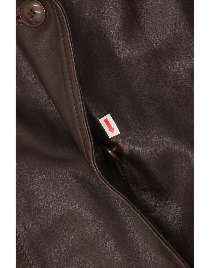 JULIA S. ROMA Womens Leather Jacket IT 42 Medium Brown Leather Vintage Julia S. Roma and Second-Hand Julia S. Roma from Messina Hembry 
