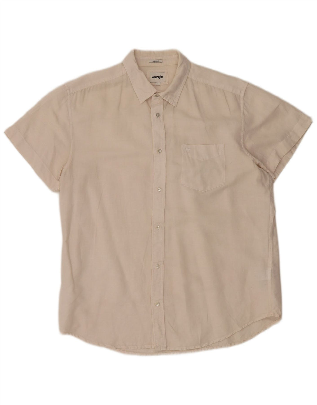 Ανδρικό κοντομάνικο πουκάμισο Wrangler με κανονική εφαρμογή, μεγάλο σε λευκό λινό