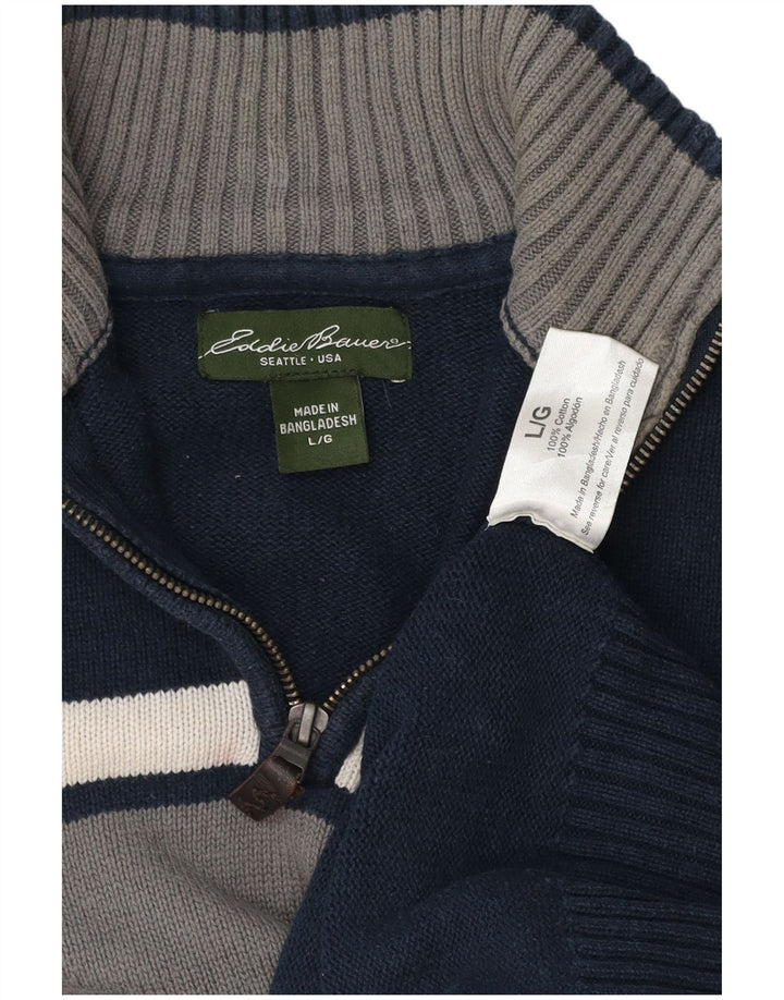 Ανδρικό πουλόβερ με φερμουάρ EDDIE BAUER Μεγάλο μπλε μπλε χρώματος