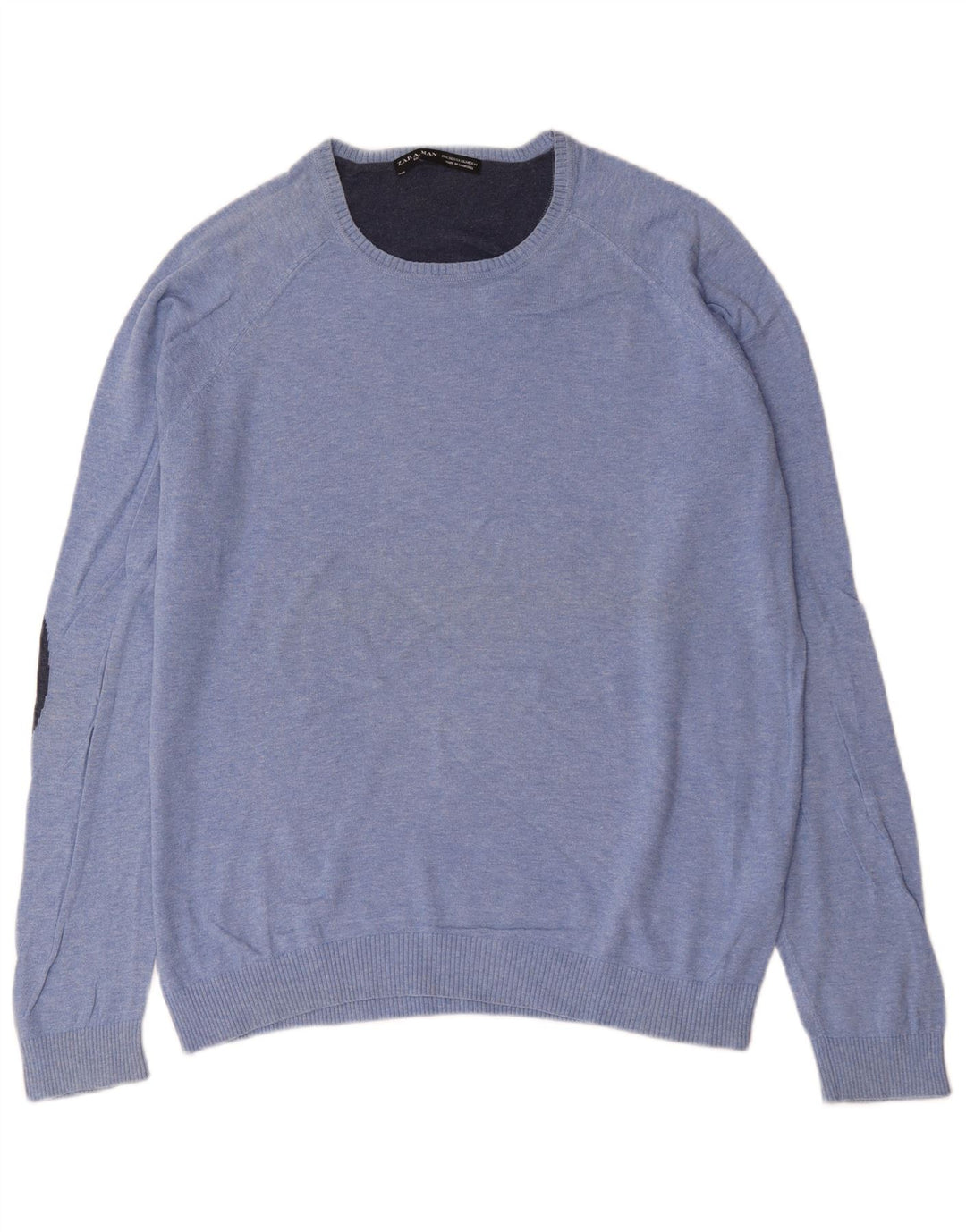 Ανδρικό πουλόβερ Zara Crew Neck Jumper XL Μπλε βαμβακερό