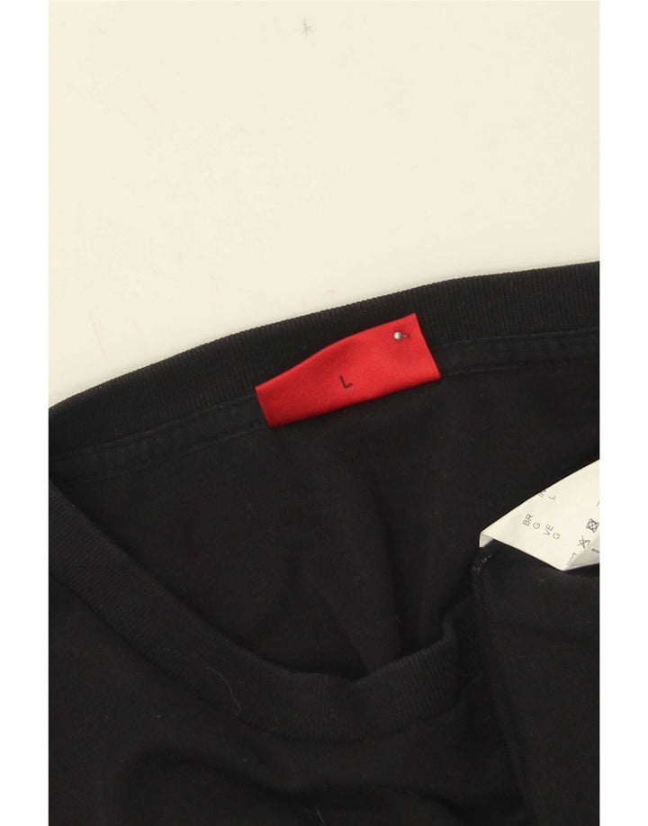 Ανδρικό γραφικό φούτερ Hugo Boss Jumper μεγάλο μαύρο βαμβακερό