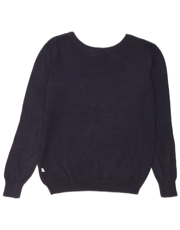 Adidas Γυναικείο γραφικό πουλόβερ με λαιμόκοψη UK 12 Medium Navy Blue