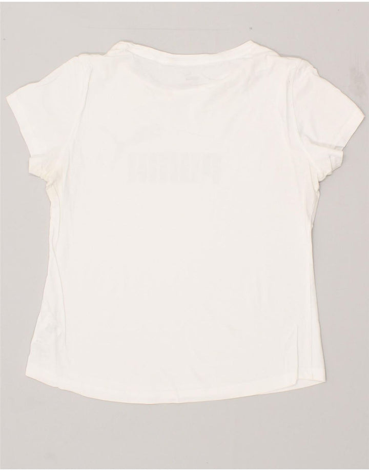 PUMA Womens Graphic T-Shirt Top UK 14 Medium  White Cotton Vintage Puma and Second-Hand Puma from Messina Hembry 