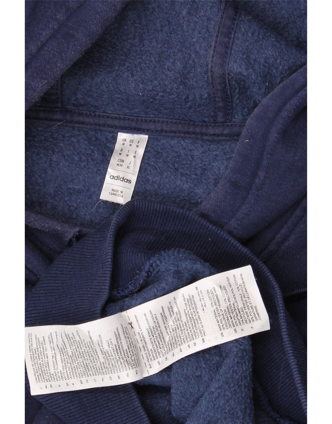 Ανδρικό κουκούλα ADIDAS, μεσαίο μπλε βαμβακερό