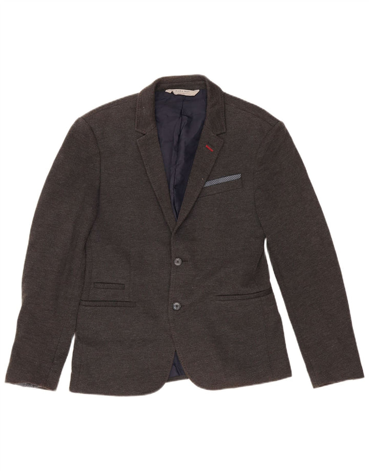 Zara Ανδρικό μπουφάν μπλέιζερ με 2 κουμπιά EU 48 Medium Grey Polyester