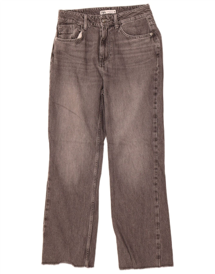 Zara Γυναικείο ίσιο τζιν EU 38 Small W28 L27 Γκρι βαμβακερό