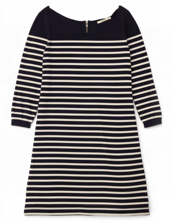 Γυναικείο φόρεμα Oasis Off Shoulder A-Line UK 10 Small Navy Blue ριγέ βαμβακερό
