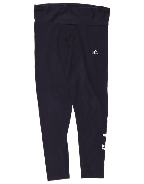 Adidas Γυναικεία κολάν γραφικά στενή εφαρμογή UK 16/18 Μεγάλο Navy Blue από βαμβάκι