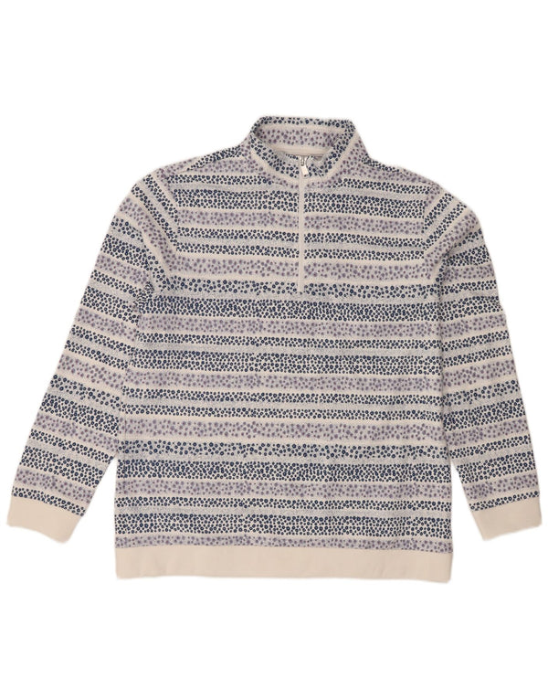 Cotton Traders Γυναικεία φούτερ με φερμουάρ Jumper UK 14 Large White Floral