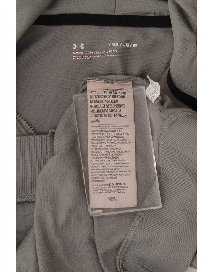 Πουλόβερ Under Armour Boys με φερμουάρ κουκούλα 9-10 ετών, μεσαίο γκρι χρώμα