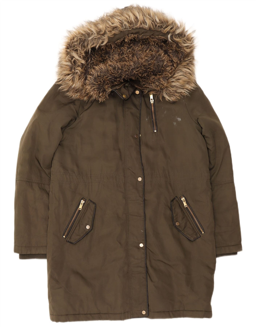 Γυναικείο Oasis Hooded Parka Jacket UK 14 Medium Khaki Polyester