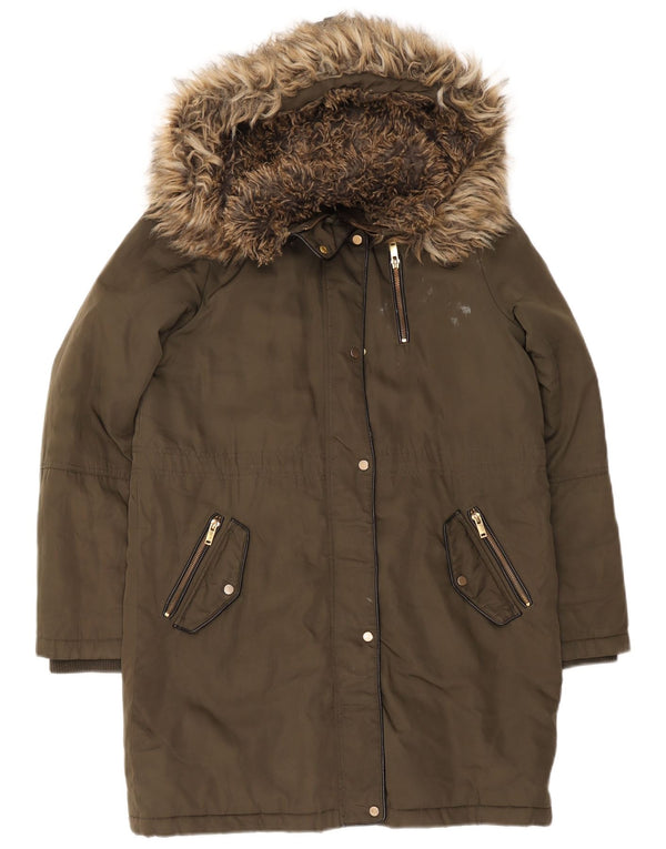 Γυναικείο Oasis Hooded Parka Jacket UK 14 Medium Khaki Polyester