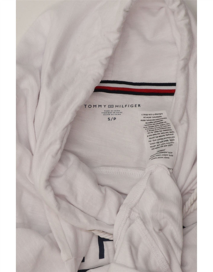 TOMMY HILFIGER Γυναικείο υπερμεγέθη γραφικό μακρυμάνικο UK 10 Small White