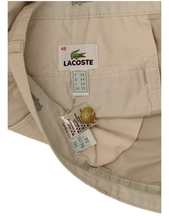 LACOSTE Ανδρικό ίσιο παντελόνι Chino Μέγεθος 48 XL W38 L31 Μπεζ βαμβακερό