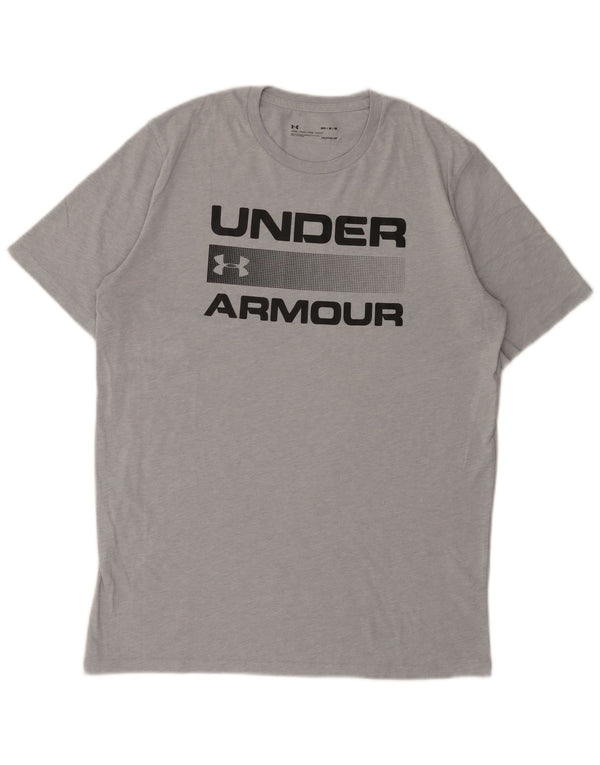 Ανδρικό γραφικό μπλουζάκι Under Armour Heat Gear Τοπ μεσαίου γκρι βαμβακερό