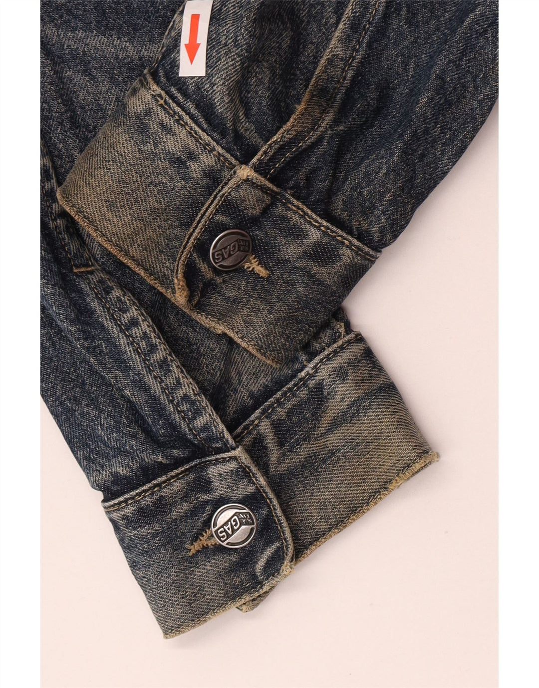 Gas Γυναικείο Τζιν Μπουφάν UK 14 Medium Navy Blue Cotton