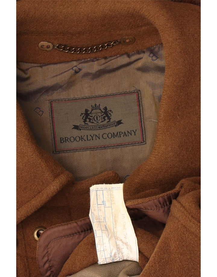 Brooklyn Ανδρικό παλτό Duffle με κουκούλα IT 52 XL Καφέ μαλλί