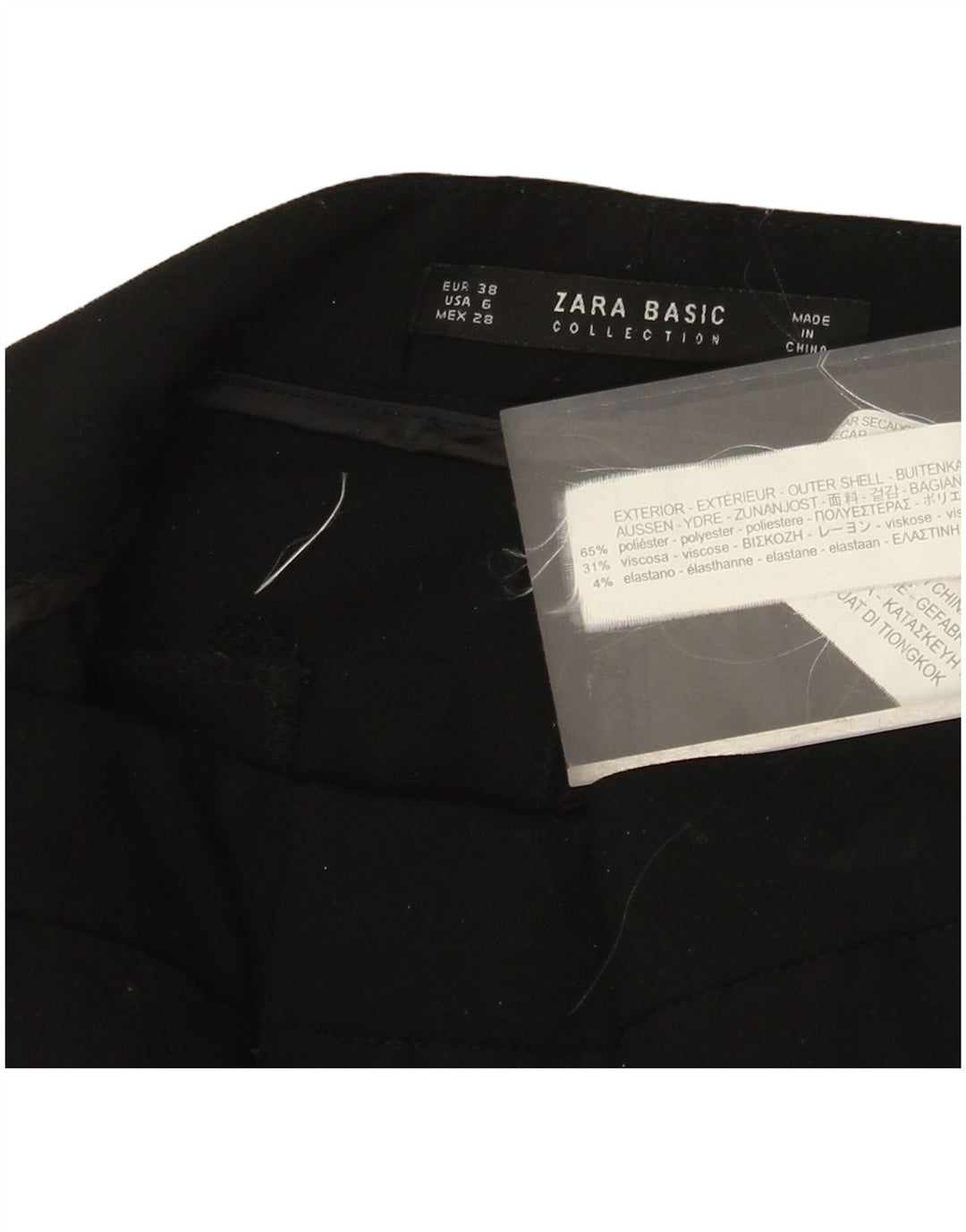 ZARA Γυναικείο ίσιο παντελόνι EU 38 Small W28 L26 Μαύρο πολυεστέρα