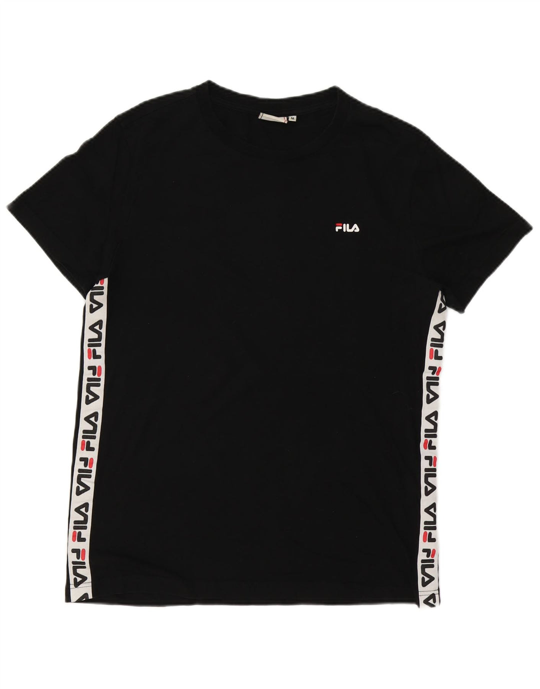 Ανδρικό γραφικό μπλουζάκι Fila Top Medium Black Colourblock Βαμβακερό
