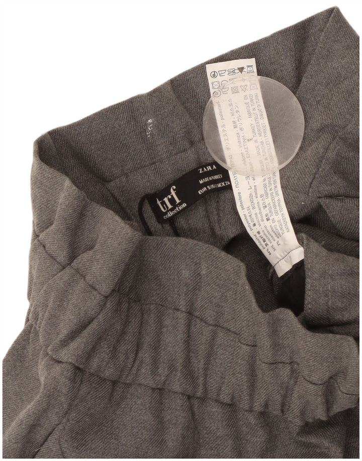 Zara Γυναικείο Cropped Παντελόνι Small W26 L24 Grey Polyester