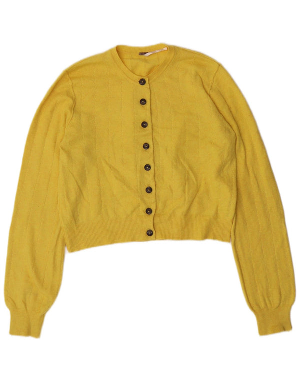 PEPE Jeans Γυναικεία ζακέτα Crop UK 10 Small Yellow Polyester