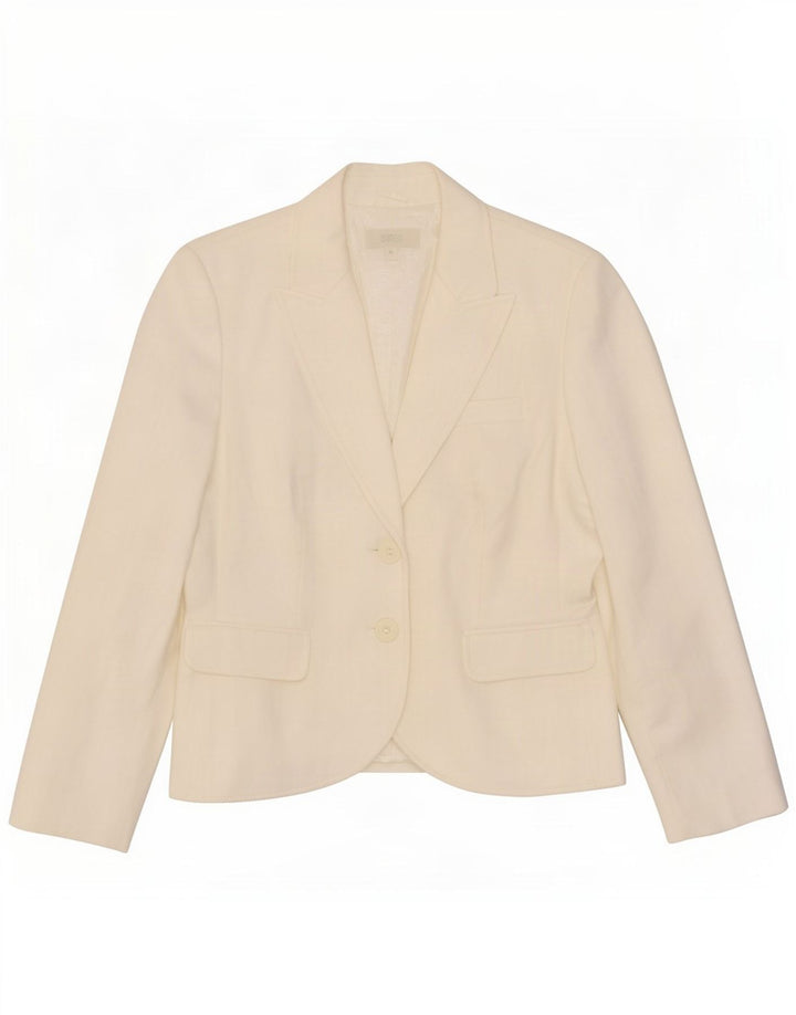 Marks & Spencer Γυναικείο Μπουφάν Blazer UK 14 Μεσαίο Λευκό Πολυεστέρας
