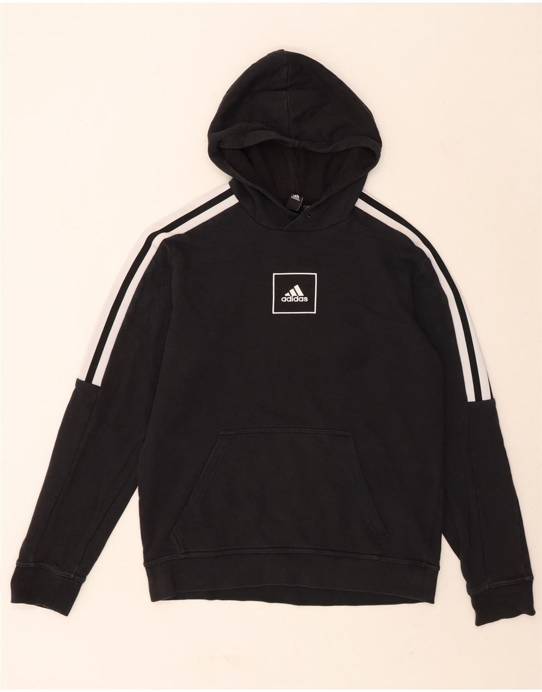 ADIDAS Mens Hoodie Jumper Medium Black Cotton Vintage Adidas and Second-Hand Adidas from Messina Hembry 