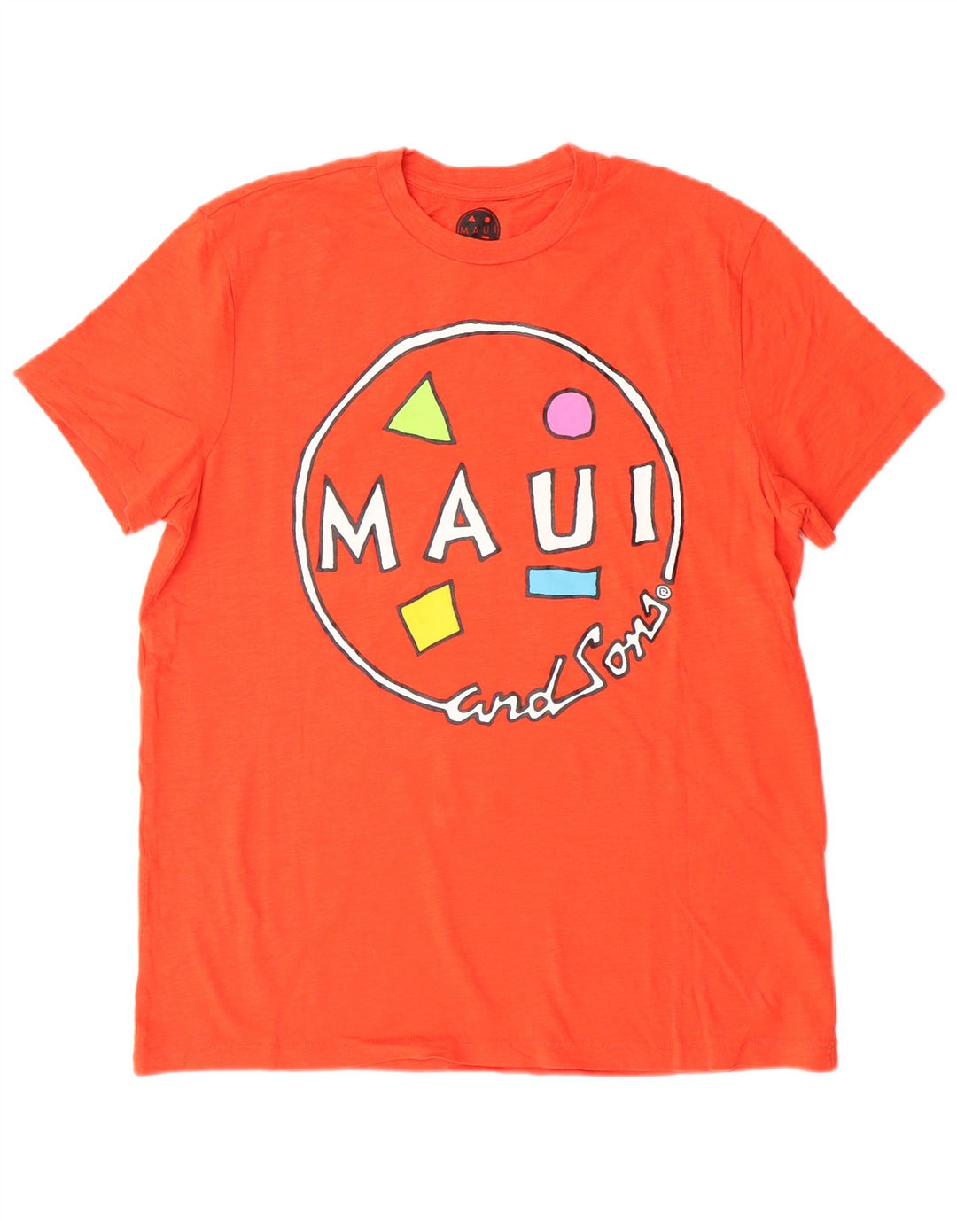 Maui and Sons Ανδρικό γραφικό T-Shirt Top από μεσαίο πορτοκαλί βαμβακερό