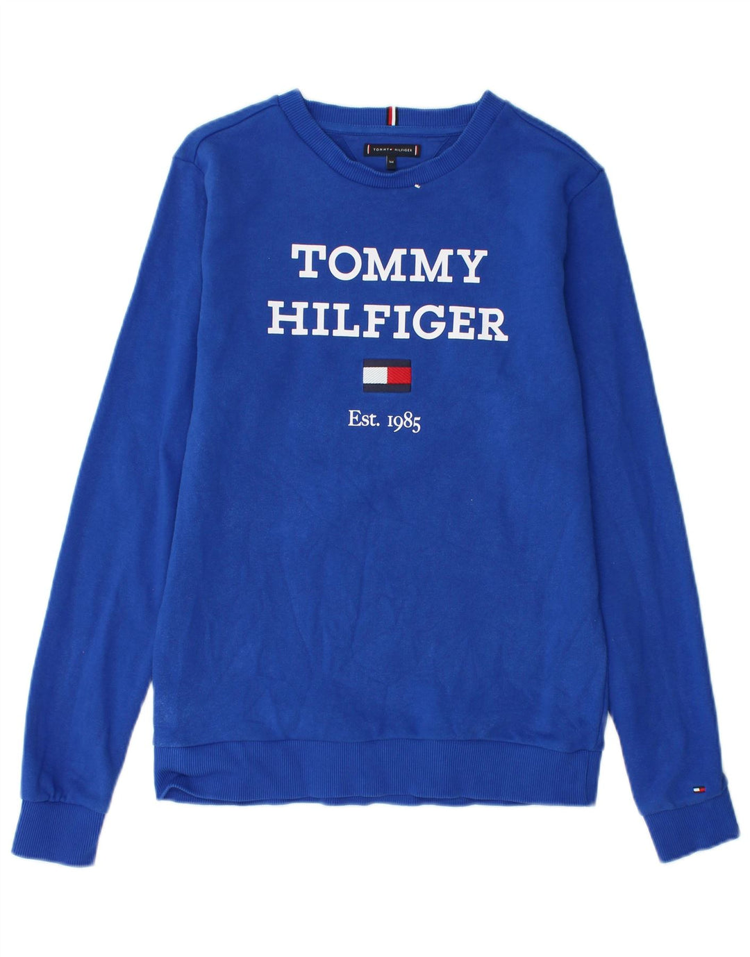 Tommy Hilfiger Boys Graphic Φούτερ Jumper 13-14 ετών Μπλε βαμβακερό