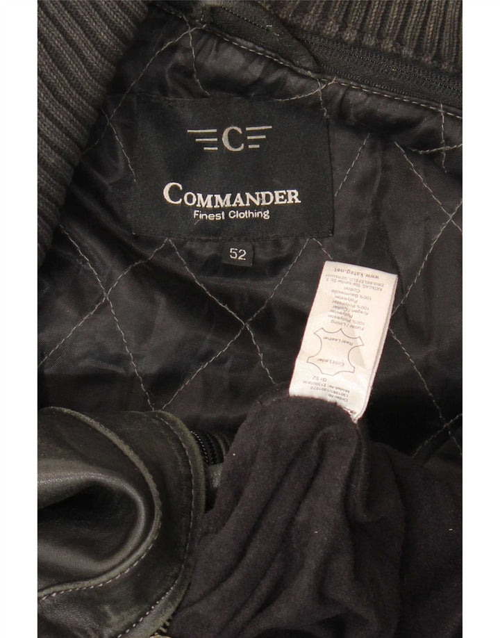 Commander Ανδρικό Δερμάτινο Μπουφάν IT 52 XL Μαύρο Δερμάτινο