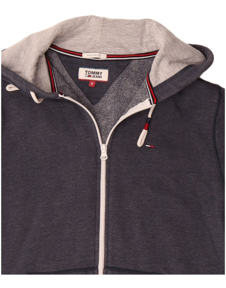 Tommy Hilfiger Ανδρικό πουλόβερ με κουκούλα με φερμουάρ, κανονική εφαρμογή, μικρό ναυτικό μπλε