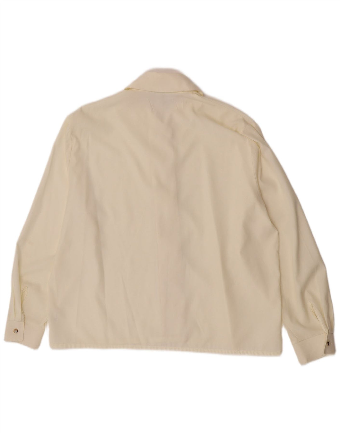 Vintage γυναικείο πουκάμισο μπλούζα UK 14 Medium Off White Viscose