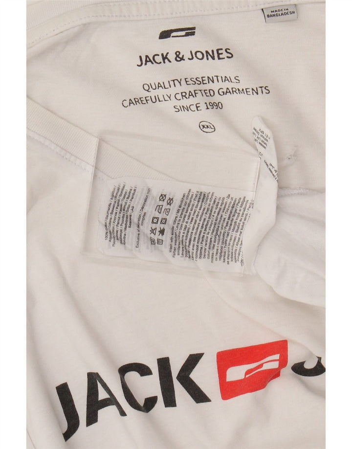 JACK & JONES Ανδρικό γραφικό T-Shirt Top 2XL Λευκό βαμβακερό
