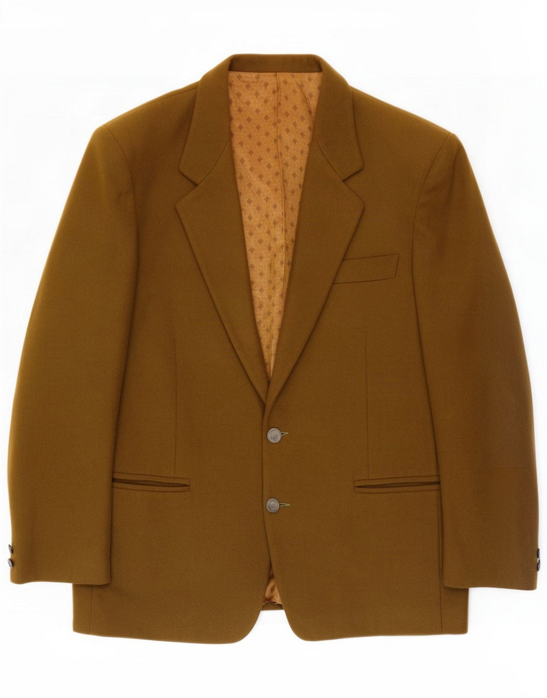 Zip Ανδρικό σακάκι 2 κουμπιών UK 36 Small Khaki Wool