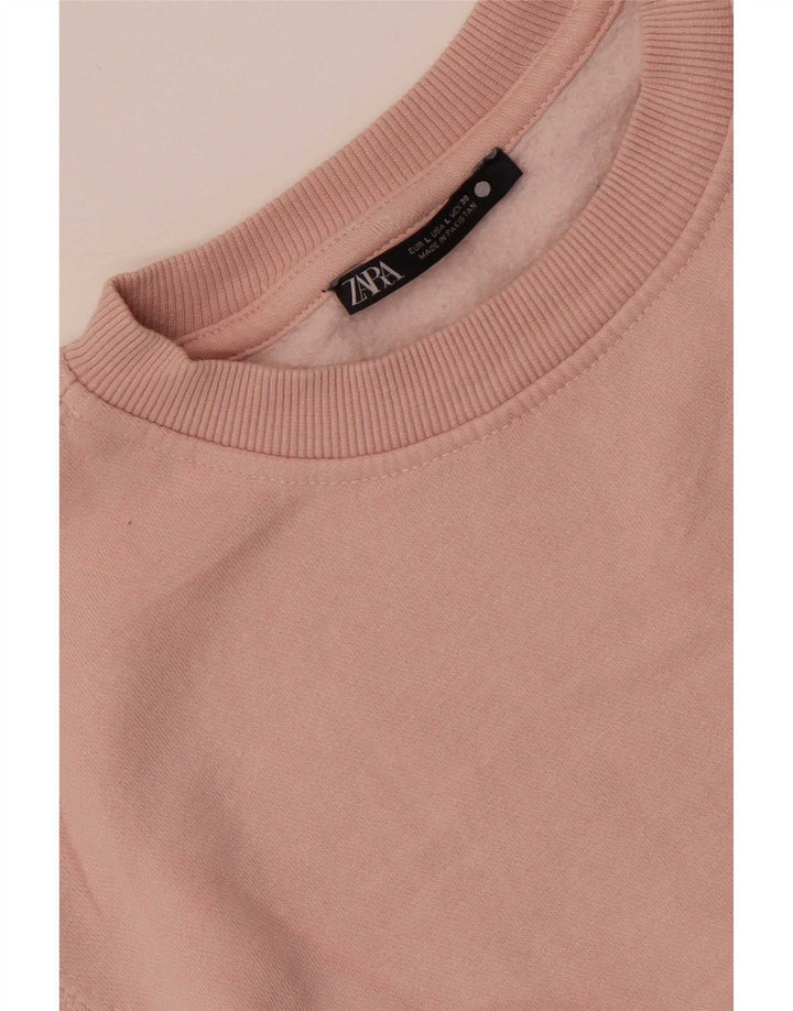 Zara Γυναικεία Φούτερ Jumper UK 16 Large Pink