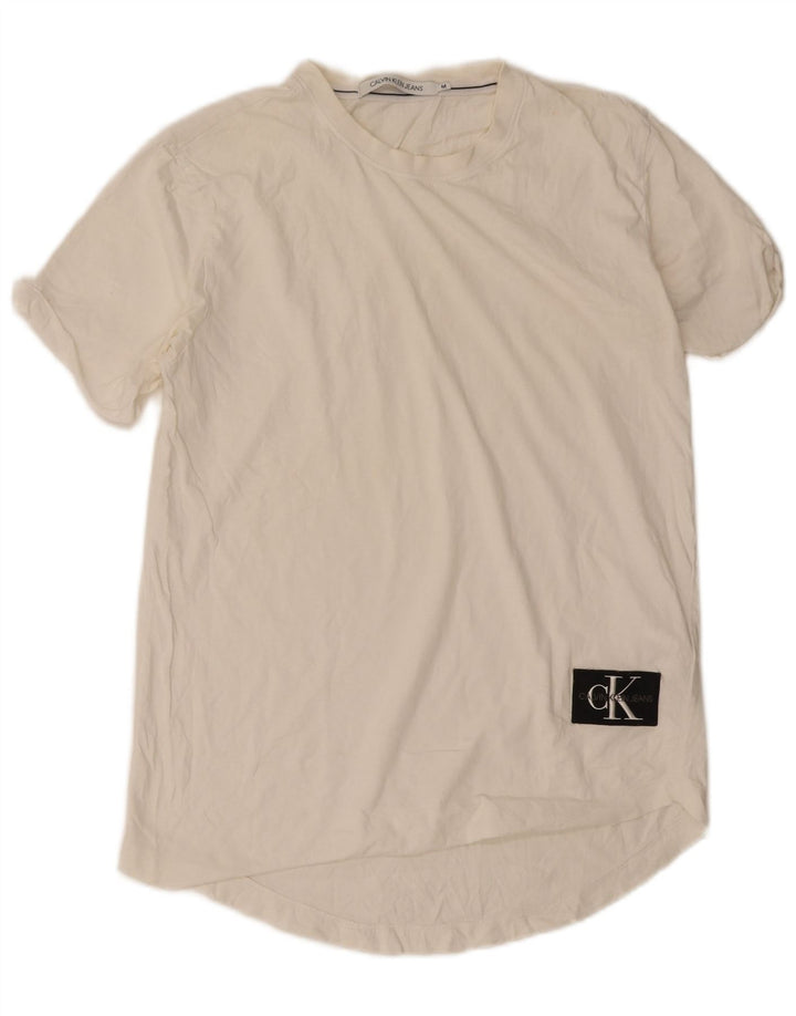 Ανδρικό T-Shirt Calvin Klein Τοπ μεσαίο λευκό βαμβακερό