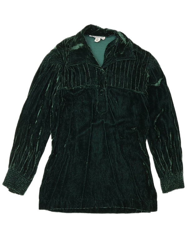 Γυναικείο Βελούδινο Πουκάμισο Πουλόβερ VINTAGE US 8 Μεσαίο πράσινο