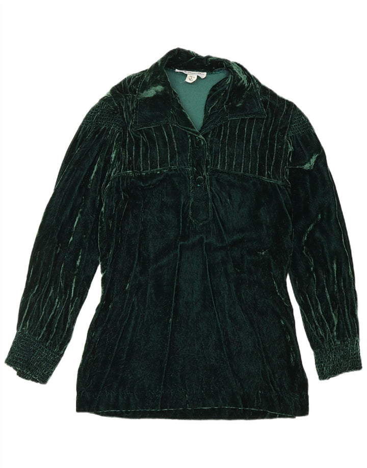 Γυναικείο Βελούδινο Πουκάμισο Πουλόβερ VINTAGE US 8 Μεσαίο πράσινο