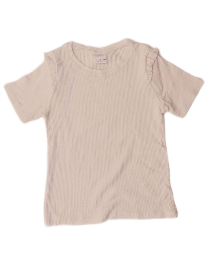 Zara Girls T-Shirt Top 11-12 Years Λευκό