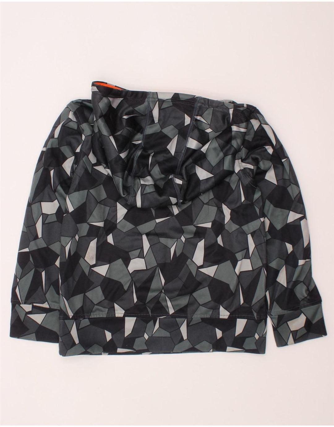 PUMA Boys Hoodie Jumper 7-8 ετών Small Grey Geometric Polyester