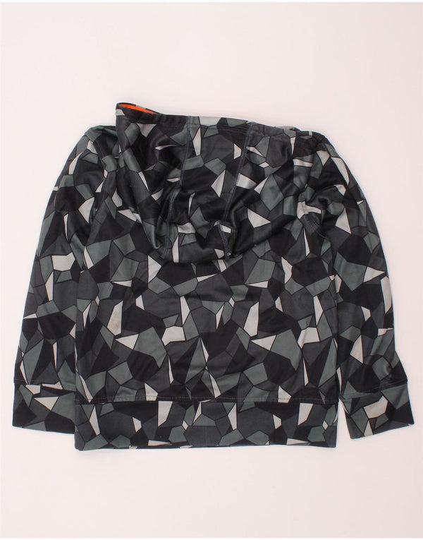 PUMA Boys Hoodie Jumper 7-8 ετών Small Grey Geometric Polyester