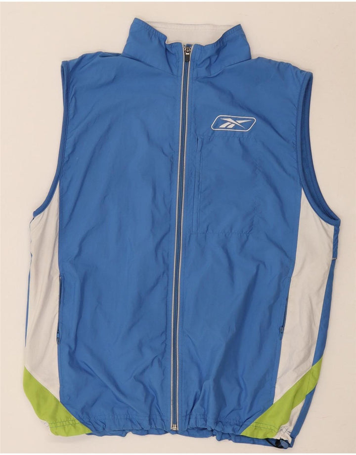 Reebok Mens Gilet UK 38 Medium Blue Colorblock Πολυεστέρας