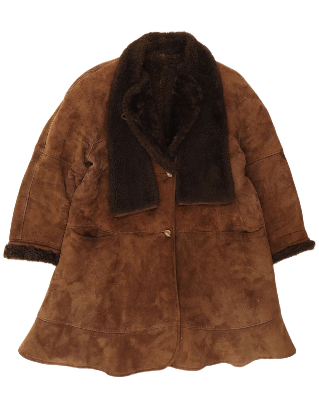 Vintage Γυναικείο παλτό Shearling Loose Fit IT 44 Medium Brown Shearling Winter