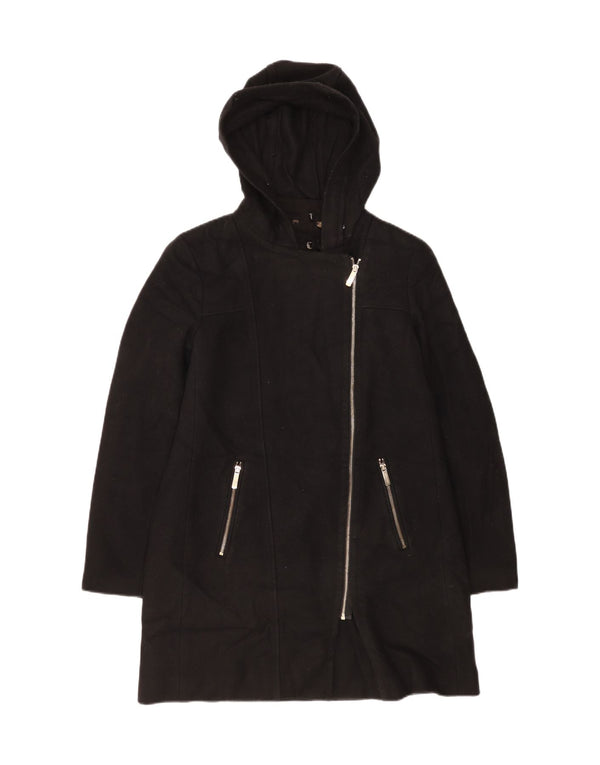 Γυναικείο παλτό Calvin Klein με κουκούλα UK 16 Large Black Wool