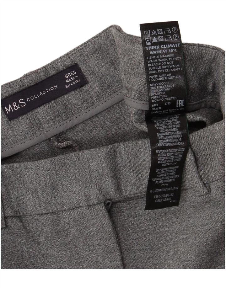 MARKS & SPENCER Γυναικείο ίσιο casual παντελόνι UK 8 Small W26 L25 Grey