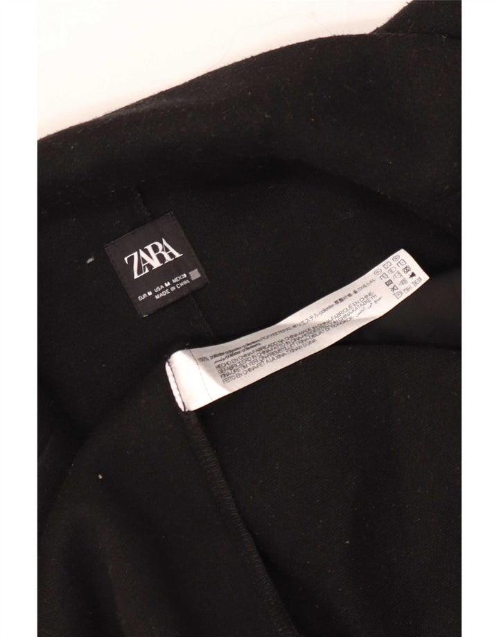 Zara Γυναικείο Παλτό UK 12 Μεσαίου Μαύρου Πολυεστέρα