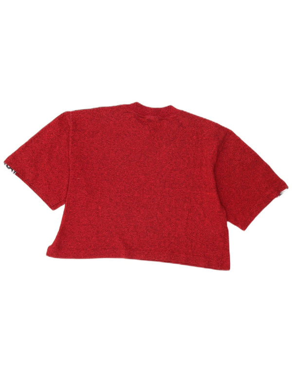 Γυναικείο γραφικό μπλουζάκι Asics Crop Top UK 14 Large Red Colourblock