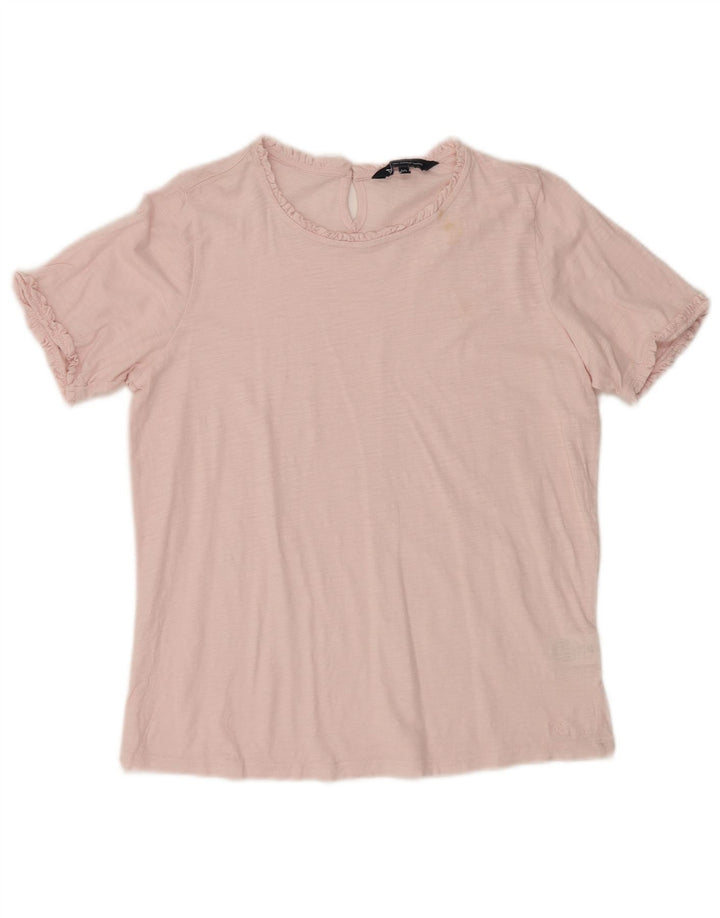 CREW CLOTHING Γυναικεία μπλούζα Top UK 10 Small Pink Cotton