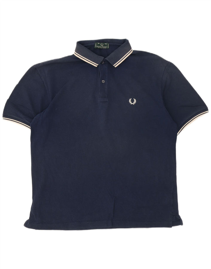 Fred Perry Ανδρικό Πόλο Μπλουζάκι Μεγάλο Βαμβακερό Μπλε Navy ριγέ